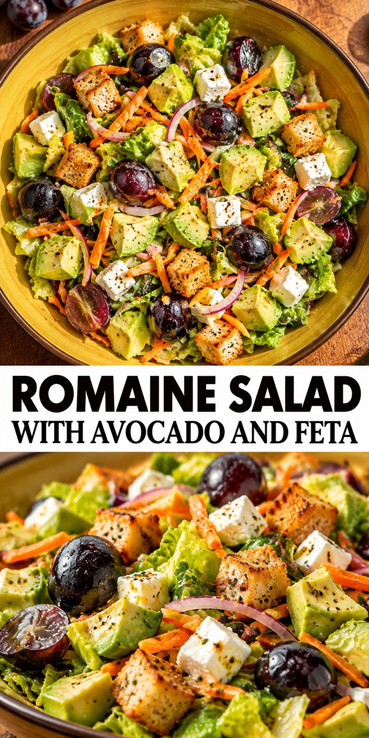 Romaine Salad with Avocado and Feta Romaine Salad with Avocado and Feta