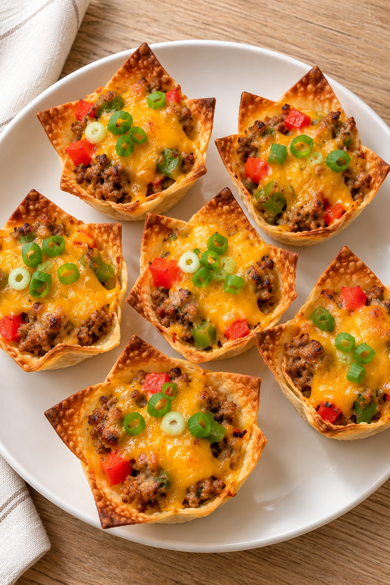 Sausage Pepper Cheddar Cups