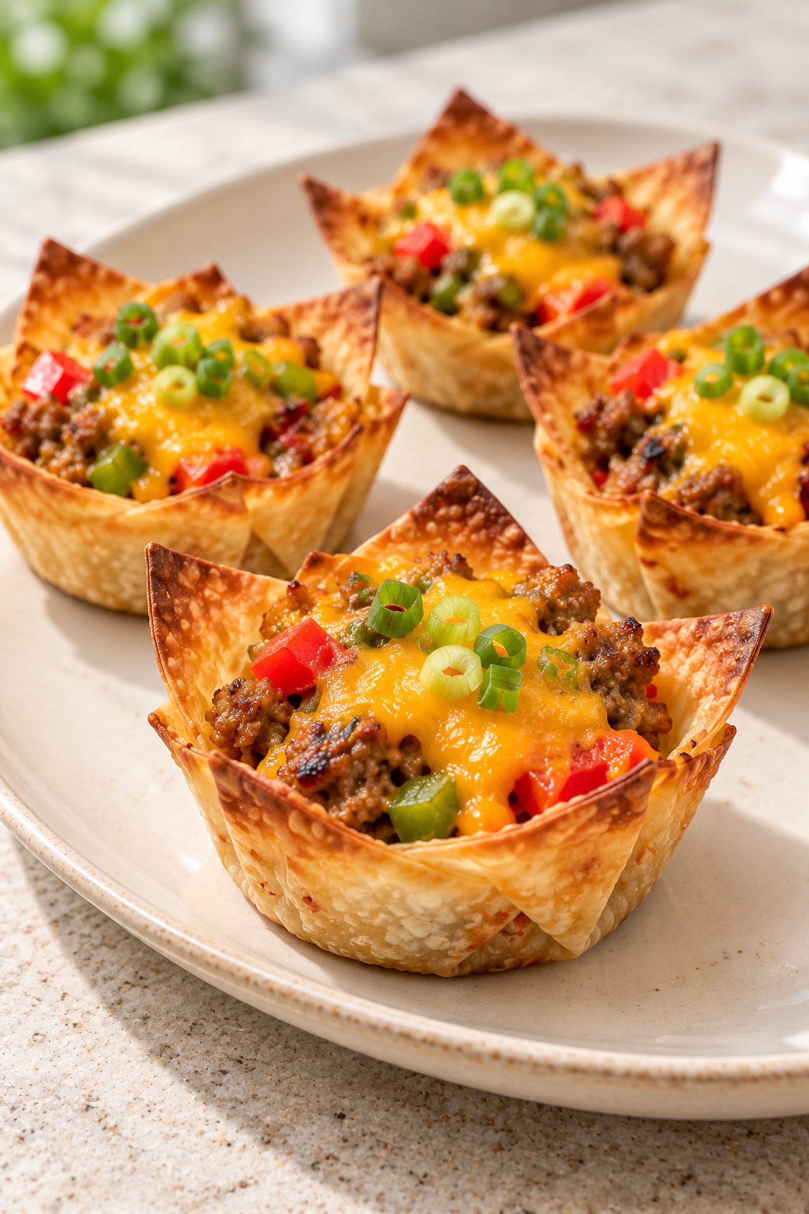 Sausage Pepper Cheddar Cups