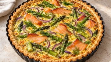 Smoked Salmon and Asparagus Quiche