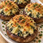 Spinach Artichoke Stuffed Mushrooms