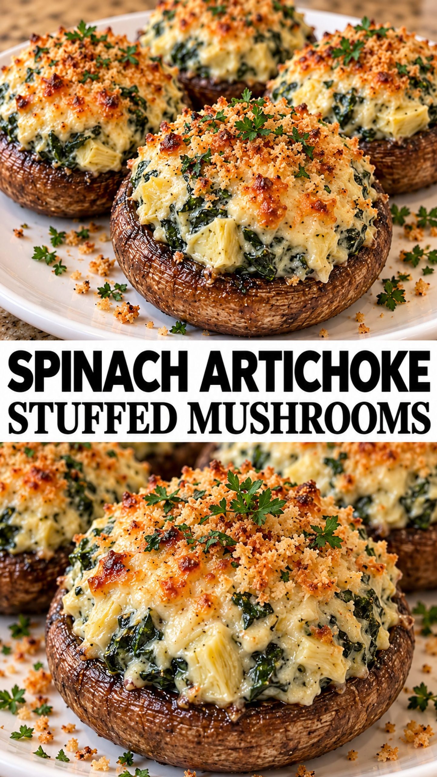 Spinach Artichoke Stuffed Mushrooms Spinach Artichoke Stuffed Mushrooms