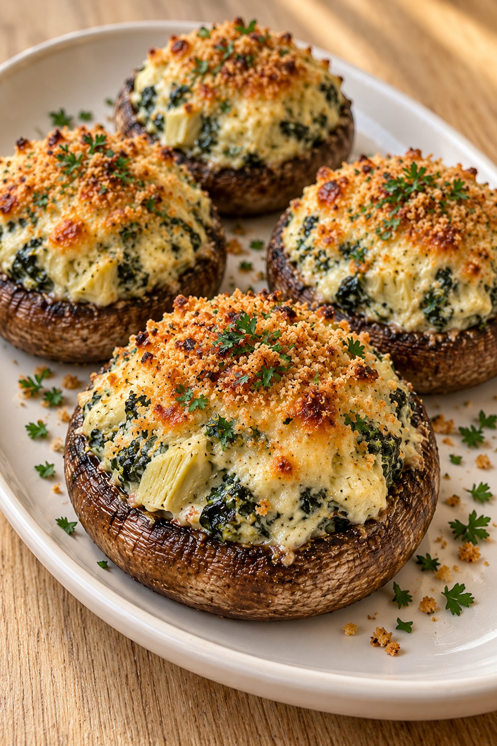 Spinach Artichoke Stuffed Mushrooms Spinach Artichoke Stuffed Mushrooms