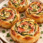 Zucchini Ham Cheese Pastry Roses